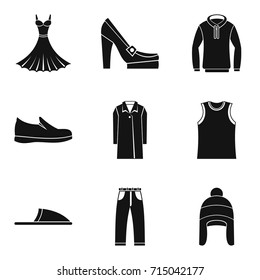 New fashion clothing icon set. Simple set of 9 new fashion clothing vector icons for web design isolated on white background