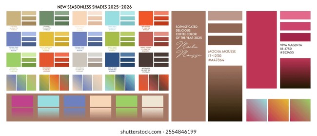 New fashion color and gradients trend Color palette forecast of the future color trend and gradients new color combinations Summer Autumn Winter 2025 2026