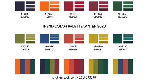 New Fashion Color Trend Winter 2019 2020. Color Palette Forecast Of The Future Color Trend