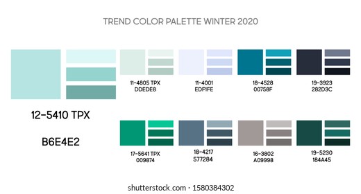 New fashion color trend winter 2019 2020. Color palette forecast of the future color trend