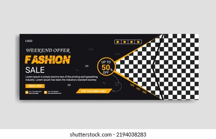  New fashion look web and social media cover post banner template design
