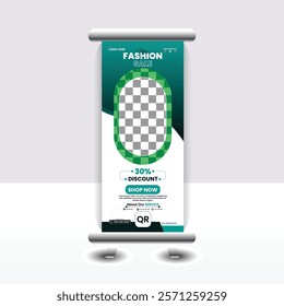 New fashion roll-up banner design template