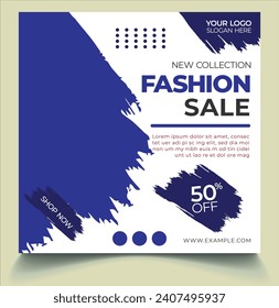 New fashion sale discount post and flyer design vector