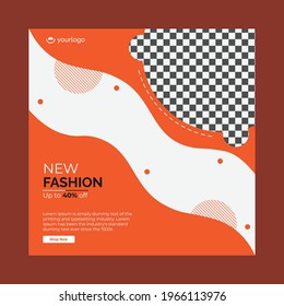 New fashion sale social media post design template. Social media post for sale or marketing. Vector template layout design for social media post, poster, banner