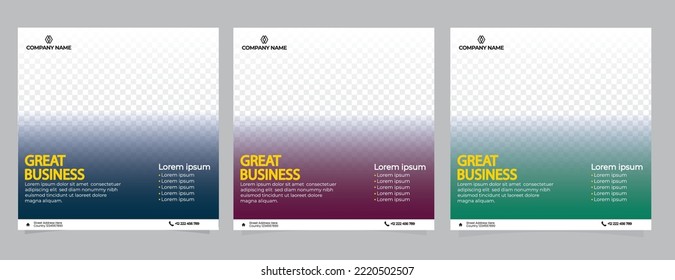 New fashion sale social media post template Set of Editable minimal square banner template.Suitable for social media post and web internet ads. Vector illustration with photo college