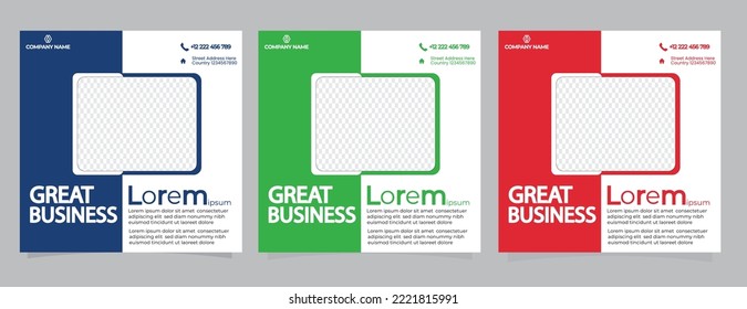 New fashion sale social media post template Set of Editable minimal square banner template.Suitable for social media post and web internet ads. Vector illustration with photo college