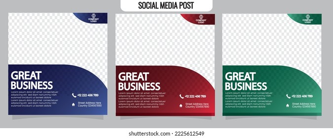 New fashion sale social media post template Set of Editable minimal square banner template.Suitable for social media post and web internet ads. Vector illustration with photo college