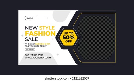 New fashion style social media post banner template