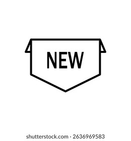 New feature or product badge flat icon for apps and web