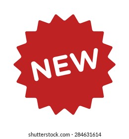 New Feature Or New Product Badge Flat Vector Icon Label For Apps And Websites