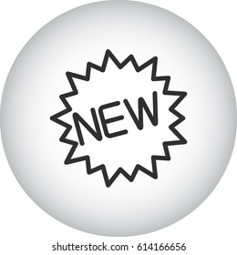 New feature or new product badge symbol simple line icon on background