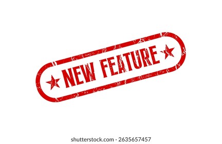 new feature rubber stamp — vector illustration
