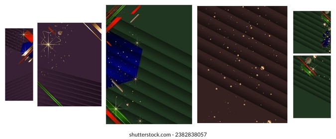 New Festive Night Christmas gold design black red green blue background abstract shiny color golden