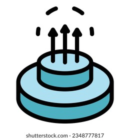 New fiber icon outline vector. Optic cable. Network fibre color flat