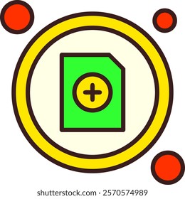 New File Button Filled Style Icon Design