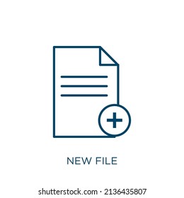 new file icon. Thin linear new file outline icon isolated on white background. Line vector new file sign, symbol for web and mobile