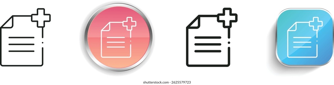 new file icon. Thin Linear, Regular and Button Style Design Isolated On White Background