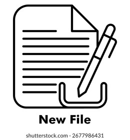 New File Outline Icon Vector Illustration