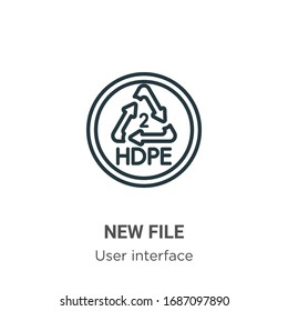 New file outline vector icon. Thin line black new file icon, flat vector simple element illustration from editable user interface concept isolated stroke on white background