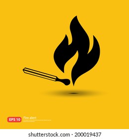 New fire alert symbol vector design