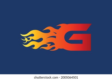 Nueva plantilla de diseño de logotipo para letras de fuego G