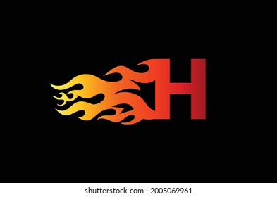 New Fire Letter H Logo Design Template