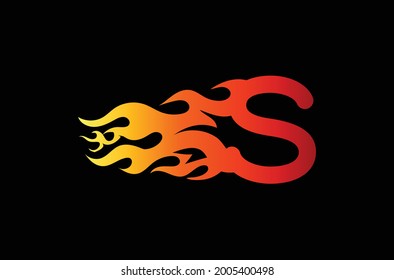 Nueva plantilla de diseño de logotipo de letras de fuego S