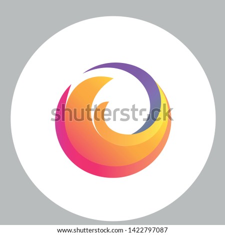 New firefox logo. Abstract emblem.