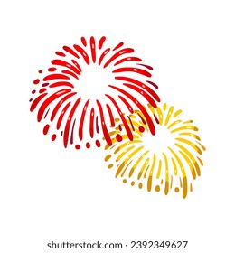 nueva caricatura de fuegos artificiales. incendio festivo, festival anual, fiesta abstracta nuevo símbolo de fuegos artificiales. ilustración vectorial de símbolo aislado