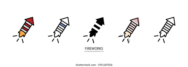 new fireworks vector type icon
