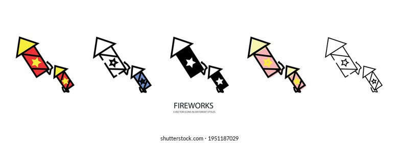 new fireworks vector type icon