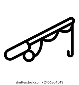 New fishing rod icon outline vector. Ice fishing. Winter lake