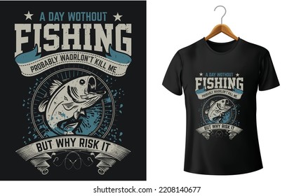 New fishing t shirt, vector design template. Good for fishing poster, label, emblem. With fish, water vector.