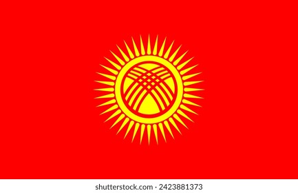 New Flag og Kyrgyz Republic vector illustration