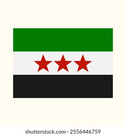 New flag of Syria. Independent Syria. Freedom for Syria. Syrians. New era.