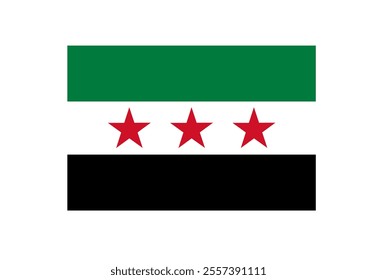 New Flag of Syria. Syrian Independence and Rebel Opposition symbol.