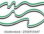 New Flag of Syrian Arab Republic, symbol of Syria, wavy ribbon with Syrian national flag, Freedom for Syria. 8th December, national day, Vector illustration.