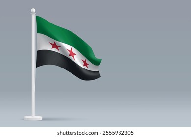 New Flag of Syrian Arab Republic, symbol of Syria