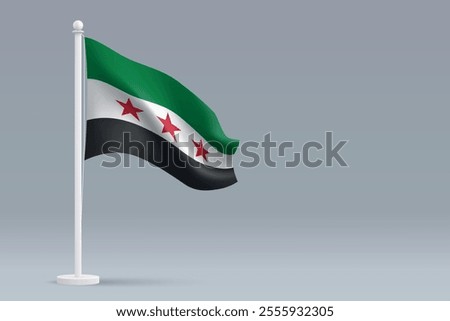 New Flag of Syrian Arab Republic, symbol of Syria