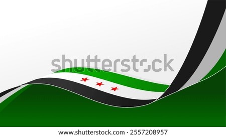 New Flag of Syrian Arab Republic, waving flag background for syria national day