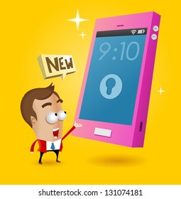 Nuevo buque insignia del smartphone. Ilustración del vector