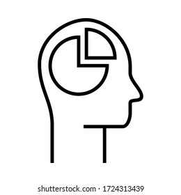 Nuevo icono de moda plana. Dentro del vector de cabeza con ilustración de símbolo gráfico
