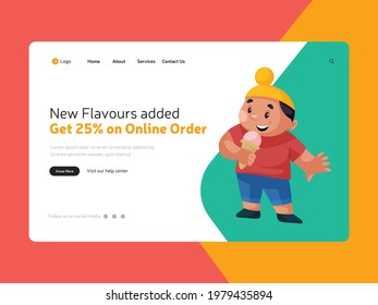 New flavors added get discount on online order landing page design.