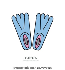 new flippers vector type icon