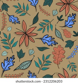 New floral seamless pattern with leaves