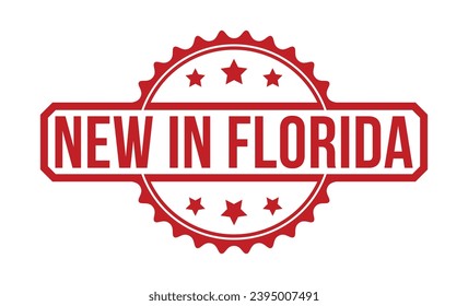 new in Florida Red Rubber Stamp vector design.