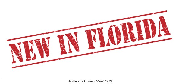 new in florida vector stamp on white background