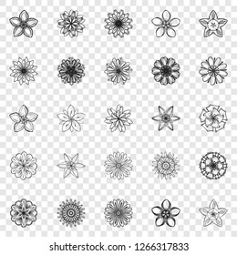 New flower icon set. Simple set of new flower vector icons for web design