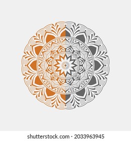New flower Mandala Design, Circular pattern in form of mandala with lotus for Henna, Mehndi, tattoo, decoration