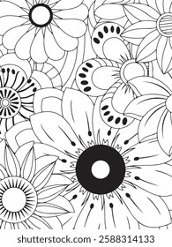 new flowers pattern coloring book for kids and adults